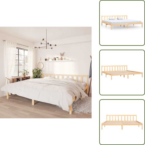 Letto 180x200 cm - vidaXL Giroletto in Legno Massello 180x200 cm Super King - Letto con base in legno