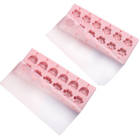 Ensemble de 2 moules à gâteaux en silicone populaires - le moule à sucettes est très adapté aux sucettes, aux bonbons durs, aux sucettes en gâteau et au chocolat.