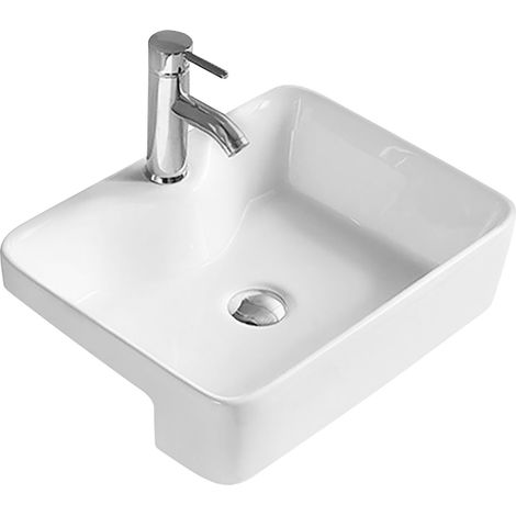 Balterley Semi Recessed Basin - gloss white- 480mm