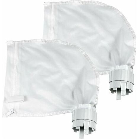 Lot de 2 Sacs Filtrants pour Nettoyeur de Piscine Convient pour Polaris360 et 380 Nettoyeur de Piscine Design Zippé et Réglable en Blanc (1/4)