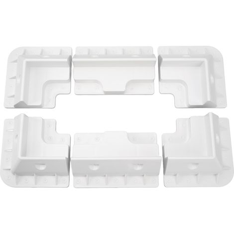 Set mit 6 Eckhalterungen für Dachsolaranlagen, UV-beständig, kein Bohren erforderlich, aus alterungsbeständigem ABS-Kunststoff, für Wohnmobile und Boote (weiß). (1/5)