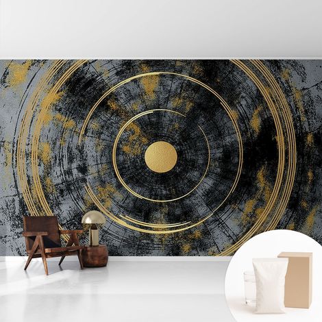 Papier peint intissé mural avec imprimé motifs uniques apparence moderne - Colle incluse gratuite Dynamique cosmique 416x254 cm (1/5)