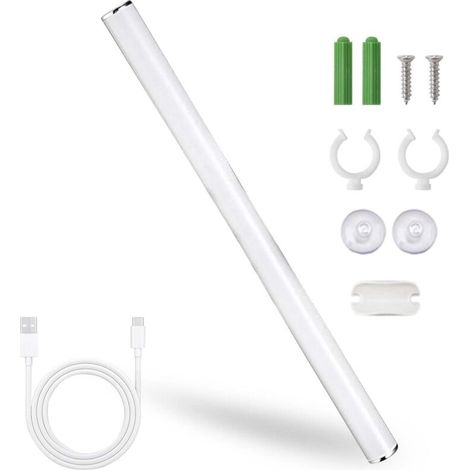 Lampe LED pour Miroir Salle de Bain 30cm, Applique de salle de bain, Barre LED Rechargeable USB, Lampe de Maquillage pour Miroir Blanche 5 W, Contrôle Tactile (1/4)