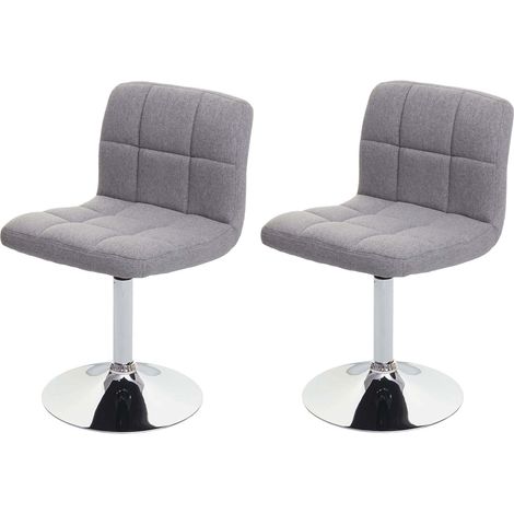 Set 2x sedie lounge Kavala elegante moderno tessuto 44x43x76cm grigio chiaro