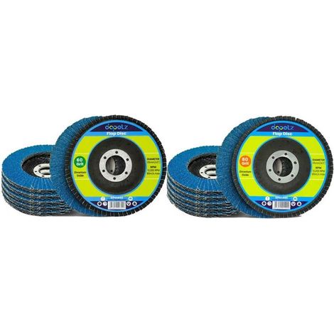 Dapetz ® Flap Discs 115mm 60 80 Grit Zirconium Oxide 4.5” Abrasive Grinding Discs For Angle Grinder Sanding And Grinding Wood, Metal & Plastic 10Pcs (1/5)