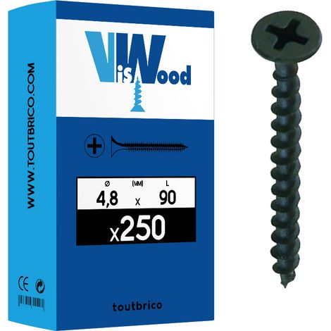 Vis placo 4,8x90mm phospaté noir 250 pièces 7034890 (1/3)