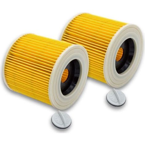 Dos cartuchos de filtro para aspiradora, compatibles con Kärcher WD2, WD3, MV3, MV2, A2004, A2054, A2204 y A2656. (1/5)