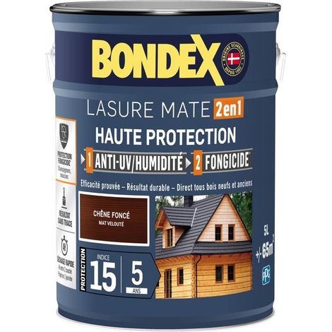 2-in-1 Hochschutz-Lasur - Dunkel Eiche Satin - BONDEX - 5 L (1/5)