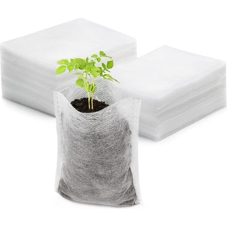 Sachets de semis en tissu non tissé, biodégradables, pour jeunes plants d'arbres, de fleurs et de jardin, petit format, lot de 500.