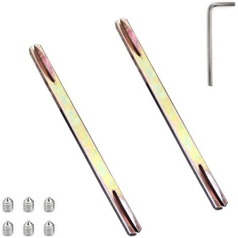 2 Pièces Tige Fendue pour Poignées, 8 x 130 mm Tige Carrée Fendue, avec Vis et Poignées, Bande Fendue à Tige Carrée