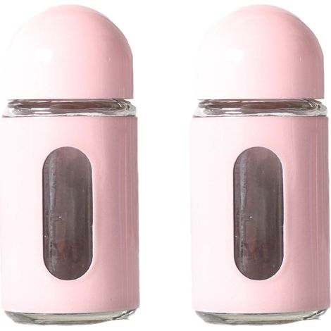 Salière Poivrière - Verre Transparent et Acier Inoxydable - Bec Verseur Réglable - Ensemble Cuisine - 2 Pièces (1/5)