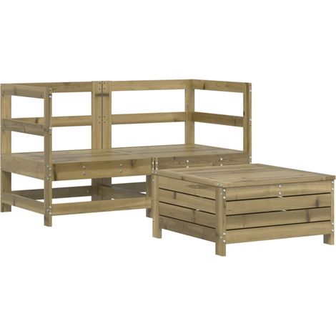Maison Exclusive - 3-tlg. Garten-Sofagarnitur Kiefernholz Imprägn
