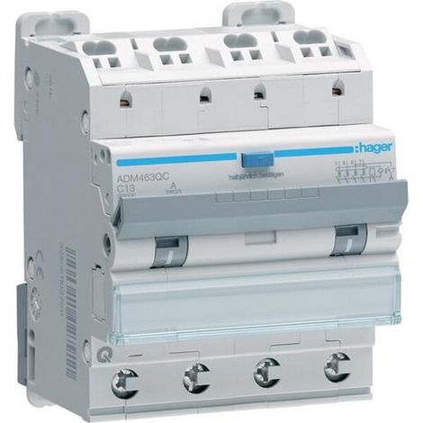 Hager FI-LS 4P 6KA C13A 30MA A QC/QB (ADM463QC)