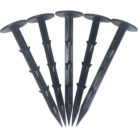 Paillage pour plante-Lot de 100 piquets de paysage et de jardin en plastique de qualité professionnelle de 15 cm – Tissu multi-usage contre les mauvaises herbes, filet anti-érosion et piquets de bâche (1/4)