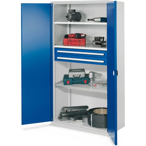 Kappes Schwerlastschränke ohne Mitteltrennwand 1950x1000x600mm Modell 45 Doppelwandtüren enzianblau