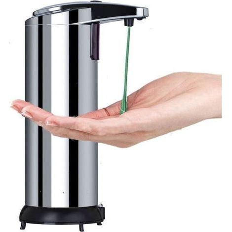 Automatic Soap Dispenser Wall Mounted IR Sensor 250ml Silver (1/4)