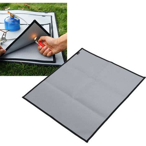 Tapis de camping ignifugé, coussin isolant thermique pour la cuisine et les barbecues en plein air, couverture anti-feu résistante aux hautes températures et ignifuge, petite taille. (1/5)
