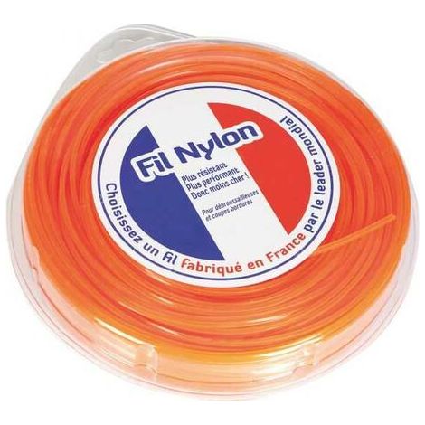 Fil nylon 4 mm x 25 m carré orange blister (1/5)