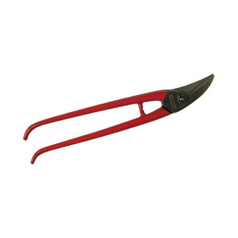 Stubai – Cisaille à tôle coudée droite 250 mm – Lames trempées pour coupes nettes – Poignée ergonomique en plastique rouge – Acier au carbone C60