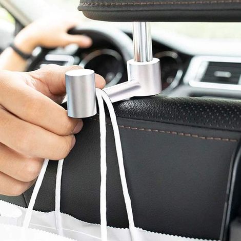 Multifonctionnelle Crochet Pour Appuie-tête De Siège De Voiture, 360 ° Rotatif Caché, 1 Crochets D'appui-tête De Voiture En Alliage D'aluminium, Compact Et Solide, Super CapaCôté De Charge-Fei Yu (1/3)
