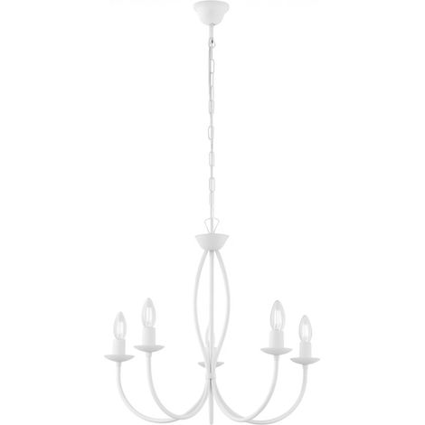 Lampadario Rustico Botte 5 Luci Bianco LuceArt Classic (1/5)