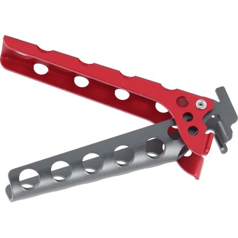 Lot anti-brûlure en alliage d'aluminium pour poêle, pince de préhension réutilisable, support portable pour camping, noir et rouge (1/5)