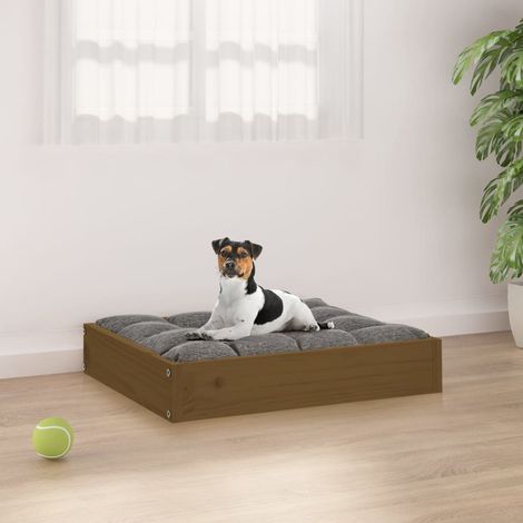 Hundebett Honigbraun 51,5x44x9 cm Massivholz Kiefer (1/5)