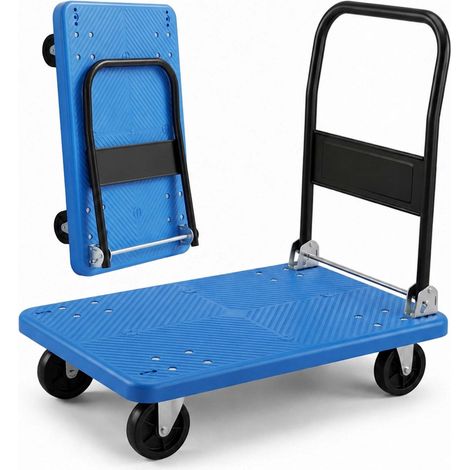Carrello pieghevole con piattaforma, portata 300 kg - Blu (1/5)