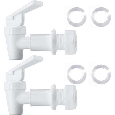 pair Robinet Eau Sans BPA Plastique Rechange Comptoir Filtration Refroidisseur Carafe 2 Blancs (1/3)