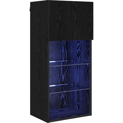 Mueble de TV Montado en la Pared Roble Negro 40,5 x 30 x 90 cm vidaXL