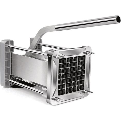 Cortador Patatas Fritas Manual, Cortador De Patatas Profesional Corta Patata Acero Inoxidable con Cuchillas De 12mm para Uso Doméstico (1/5)