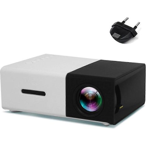 800 Lumen, 80-Zoll-Leinwand, tragbarer Mini-Filmprojektor (1080p), EU-Stecker, Schwarzweiß