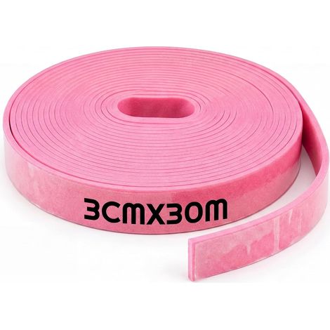 Auto Adhésif pour Enduit de Ragréage Bande de Joint de Dilatation pour Isolation Périphérique pour Chape autocollante Cloison Chauffage par le Sol(3 cm x 30 m,Rose) (1/5)