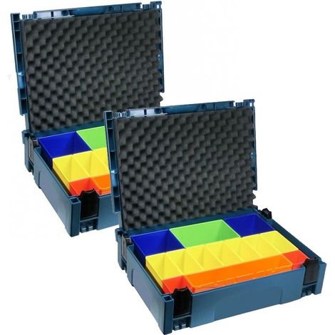 2 x Makita MAKPAC 1 Organiser Coloured Container Stackable Tool Case Toolbox (1/4)