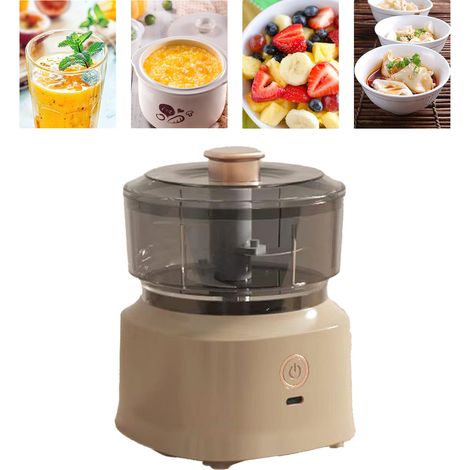 Hachoir à viande électrique sans fil neuf, robot culinaire pour bébé, hachoir à ail, petit hachoir à viande domestique, marron foncé (1/5)
