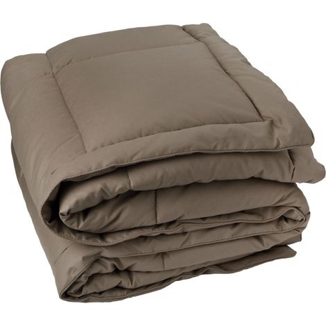 Edredon ou couvre-lit matelassé peau de pêche Oekotex Taupe 220x240 cm