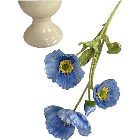Künstlicher Seidenblumenstrauß, 20 Mohnstängel, 60 cm lang, für Hochzeiten oder als Heimdekoration (1/5)