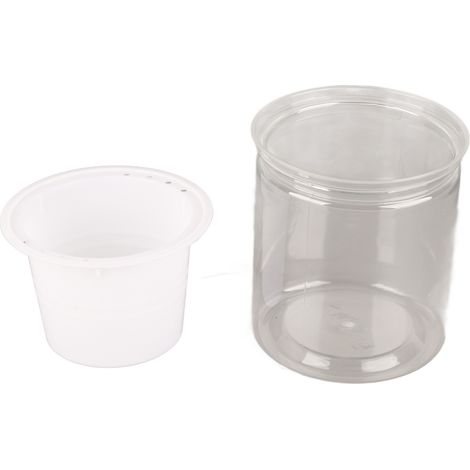 Pot transparent à absorption d'eau automatique, rond et créatif, pour bureau ou plante verte, pot de fleurs hydroponique en plastique
