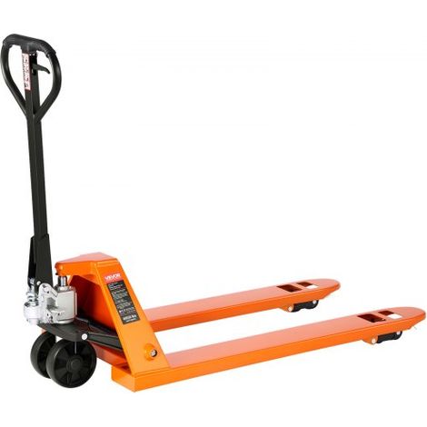 Transpalette Manuel, Charge 3 T, avec Pompe Hydraulique, Fourches 122 x 68,5 cm, Hauteur de Levage 8,5 - 18 cm, Braquage 180°, Transpalette pour Manutention aux Entrepôts, Supermarchés, Usines (1/3)