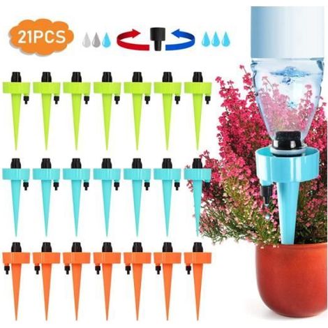 Arrosage Goutte à Goutte, 21PCS Pointes d'Arrosage des Plantes, Automatique Dispositifs d'Arrosage Ajustable des à Goutte avec (1/4)