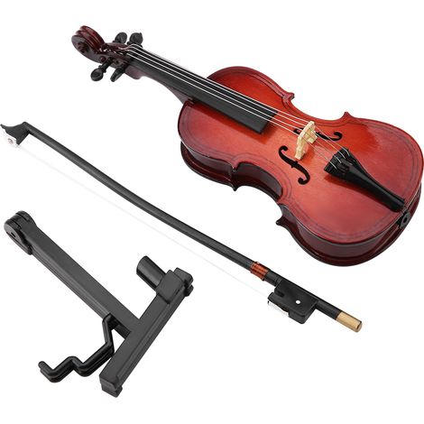 Réplique miniature de violoncelle en bois de 14 cm avec étui, modèle d'instrument, cadeau musical, ornement (1/5)