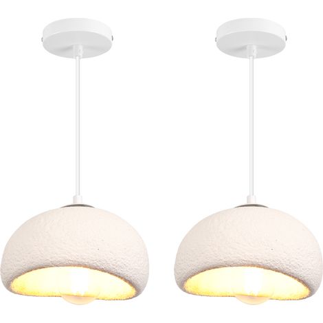 Lustre rétro 20 cm blanc – Abat-jour en matériaux de haute qualité – Douille E27 – Longueur de câble réglable 100 cm – Éclairage intérieur moderne – Norcks (1/5)