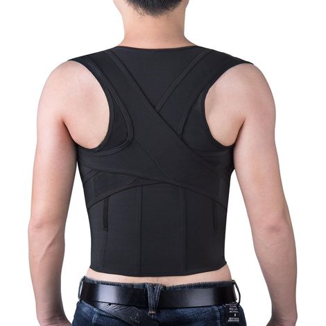 Correcteur de posture du dos, sangle de soutien du dos, sangles de redressement de corset respirantes réglables pour hommes et femmes (1/5)