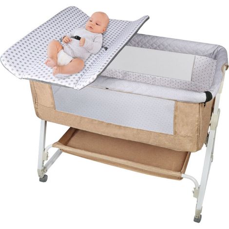 Lit Bébé Berceau Cododo pour Bébé 0-36 Mois - Hauteur Réglable - Matelas Inclus (1/5)