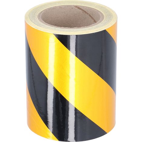 Bande adhésive réfléchissante jaune et noire, imperméable, forte adhérence pour véhicules, remorques, bateaux et panneaux