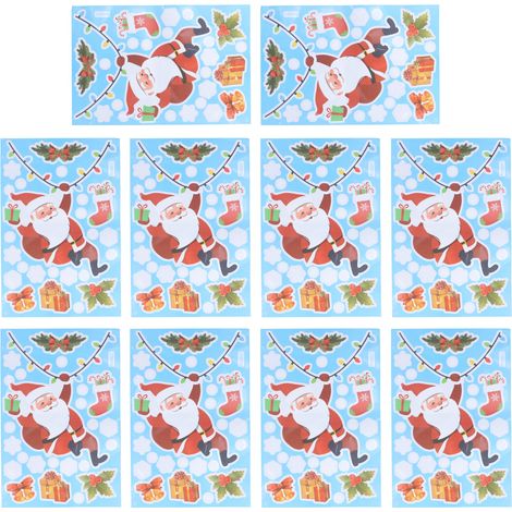 10 selbstklebende Weihnachtsfensteraufkleber, Wandaufkleber für Zuhause und Feste (1/5)