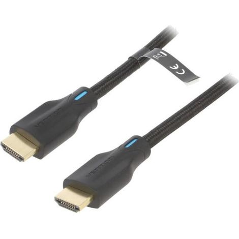 Cable HDMI 2.1 prise male des deux cotes 4K 3D UHD 8K DTS-HD-Dolby-True HD 3m - Noir