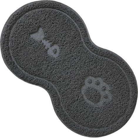 Futternapfmatte für Hunde und Katzen, Silikon, wasserdicht und rutschfest, PVC, Grau, 45 x 25 cm (1/5)