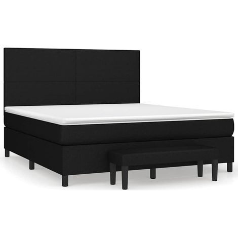 Maison Exclusive - Giroletto a Molle con Materasso Nero 160x200 cm in Tessuto