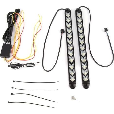 2pcs Flexible Waterproof Car Flashing Arrow DRL White / Amber Strip Light Phitlight (12 LEDs) (1/4)